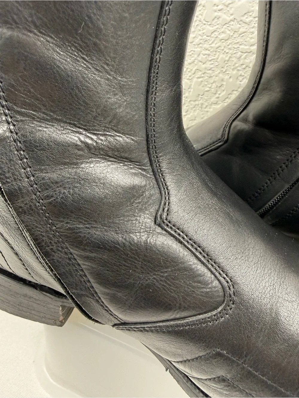 Laredo Hoxie 62009 Western Ankle Boots | Black Leather | Side Zip | Men's 10D